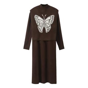 恒源祥2026年洋气背心毛衣裙妈妈春秋时尚针织连衣裙女装韩版打底