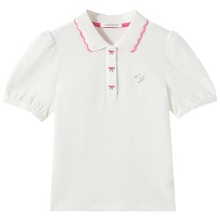 英氏乐尚女童POLO衫短袖夏季5A抑菌薄款儿童T恤上衣女孩夏装