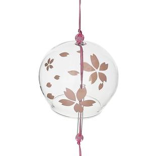 伊朵羽 日式礼物江户和风樱花玻璃风铃 挂饰门饰车饰羽毛多款选