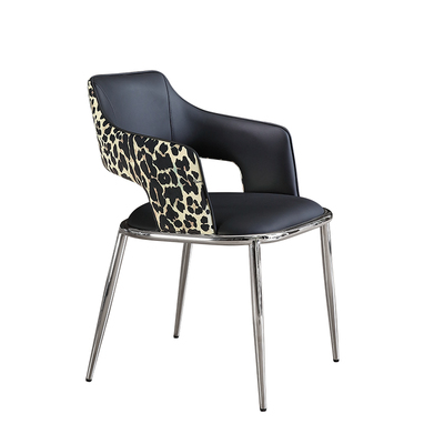 设计师款黑色豹纹餐椅别墅高端