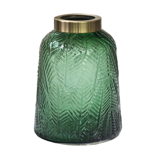 北欧轻奢花瓶鲜花干花插瓶花容器摆件装饰品祖母绿玻璃花瓶