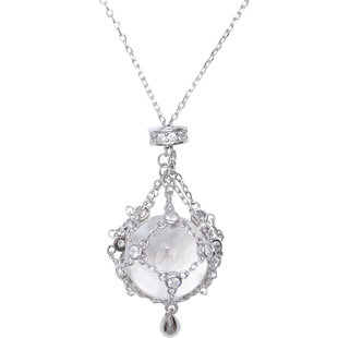 方糖家 天然净体双A白水晶纯银网兜项链2025新款爆款轻奢长款女