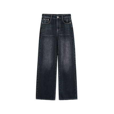 X--MOOM洗水直筒牛仔裤