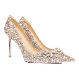 HolyRose【心之悦动】法式婚鞋宴会礼服鞋新娘鞋公主高跟鞋不累脚