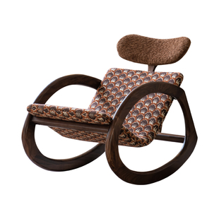 美式复古懒人摇摇椅躺椅阳台卧室家用休闲椅单人客厅实木逍遥椅