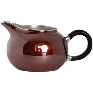 纯银时代 铜包银公道杯足银999纯手工云南錾刻鎏铜匀杯家用250ml