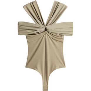 HM女士内衣内裤春季女士露肩丁字裤连体紧身衣1241117