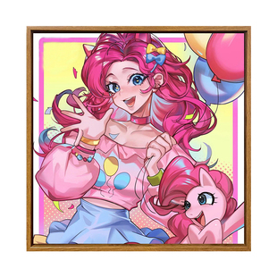 小马宝莉拟人化卡通可爱diy数字油画丙烯手绘填充解压闺蜜装饰画