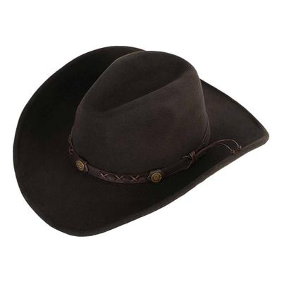 100%深咖色礼帽防皱西部牛仔骑马