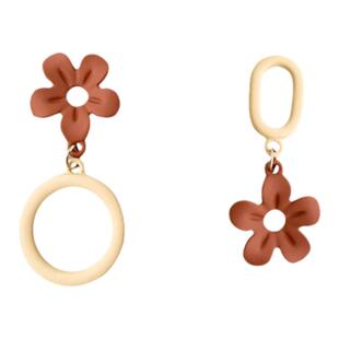 高级感小众花朵ins耳夹2026年新款潮简约气质精致茶系无耳洞耳饰