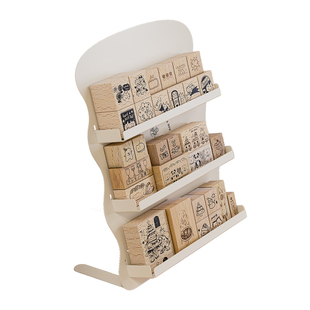 手账印章桌面收纳盒创意贴纸胶带多层置物架学生文具印台印泥整理