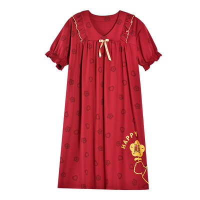 小个子情侣纯棉带胸垫睡衣套装