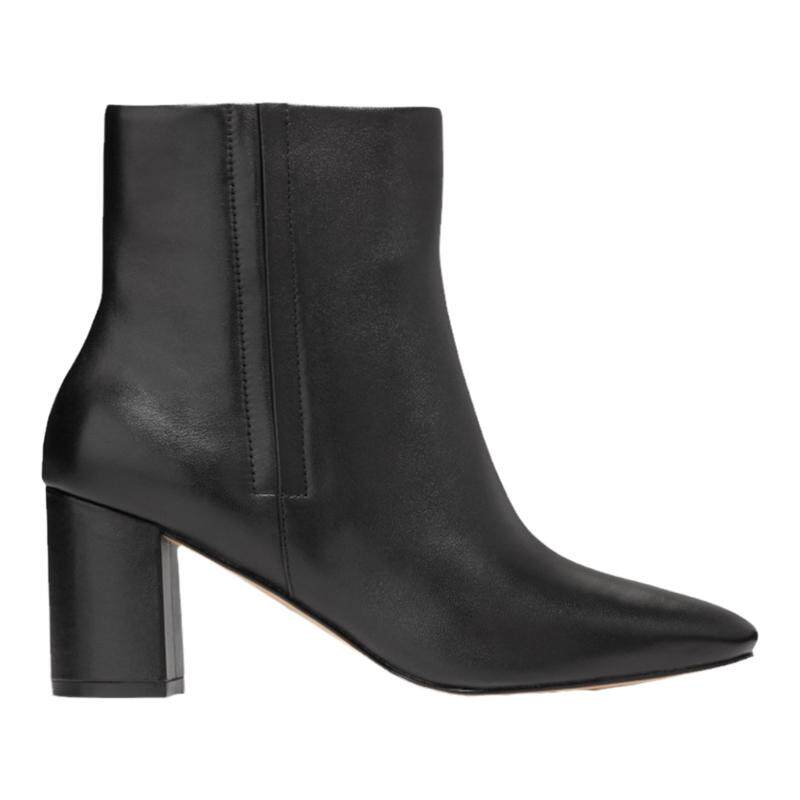 Cole Haan/可汗女高跟鞋短靴粗跟尖头中帮皮质春秋保暖防水W26833