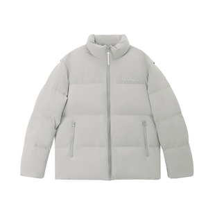 GOLF高尔夫男装羽绒服男休闲外套冬季立领鸭绒夹克加厚无帽面包服