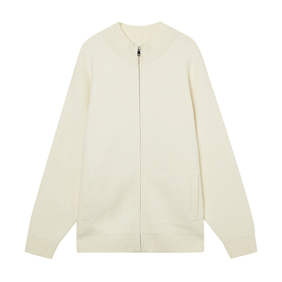 美特斯邦威字母提花开衫毛衣