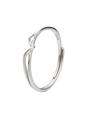 顺庆银楼S925银线屿戒指开口戒指女小众设计轻奢简约指环送礼物