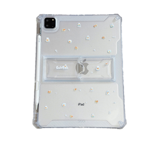 ins泡泡金鱼适用苹果三星华为小米2025ipadpro保护套支架平板Air3468壳硬带笔槽第十代12.9寸matepad透明可爱