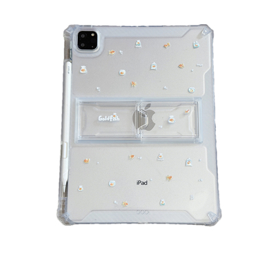 ins泡泡金鱼适用苹果三星华为小米2025ipadpro保护套支架平板Air3468壳硬带笔槽第十代12.9寸matepad透明可爱