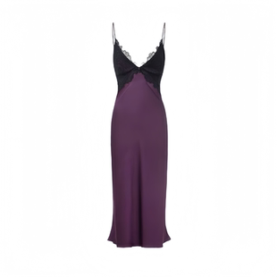 晨袍女真丝性感吊带法式蕾丝睡裙女带胸垫桑蚕丝家居服睡衣礼盒装