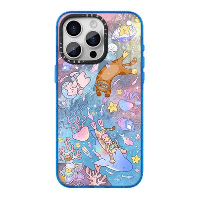 benefit海底遨游惬意猫咪17适用于iphone16promax苹果15PRO晶盾磁吸手机壳13新款14套12冰川纹防摔彩色边框