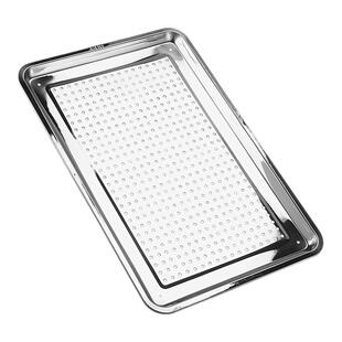 不锈钢盆长方形特大号方盘304蒸饭盘烧烤托盘菜盘加厚加深晾晒盘