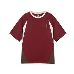 MRA男装阿森纳球衣酒红色纯棉T恤插肩运动复古宽松印花短袖男夏