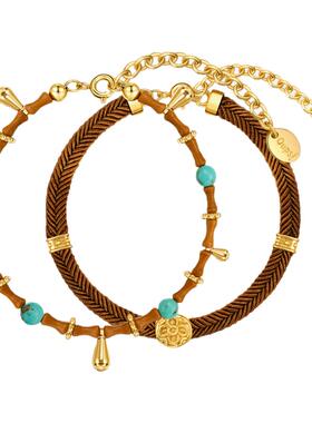 Oups拉乌棕影手链套组新中式手串