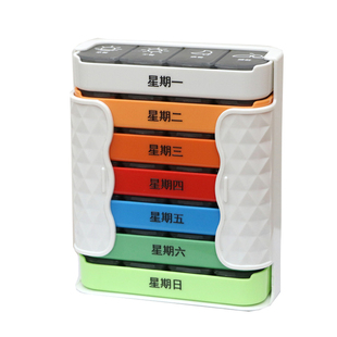 药盒7天大容量分装便携带老人星期一周七天装早中晚提醒分药盒子