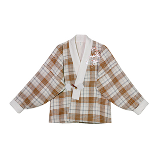 暖冬焙饮 清水溪汉初汉服女秋冬明制国风套装银狐绒外套日常百搭