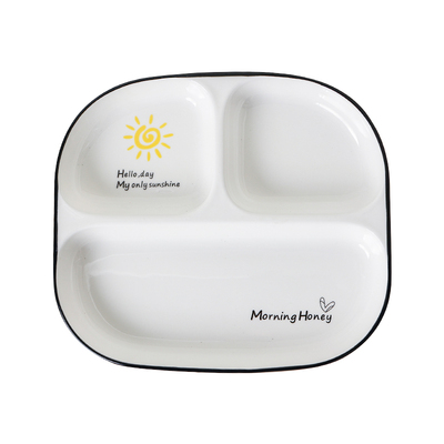 三格盘子陶瓷减脂定量家用一人食