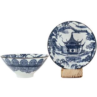 青花斗笠杯主人茶杯陶瓷品茗酒杯白酒复古风酒盏家用小酒碗个人杯