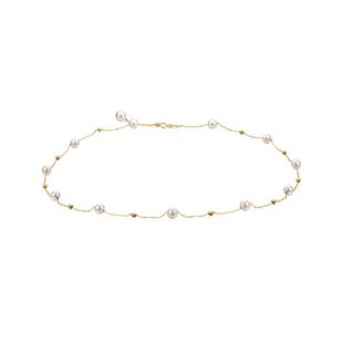 莱绅通灵珠宝 Only系列满天星金珠 K金淡水珍珠项链