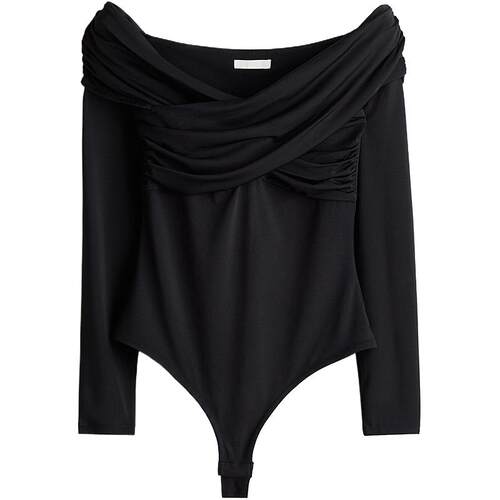 HM女装夏季垂褶丁字裤连体紧身衣1269308