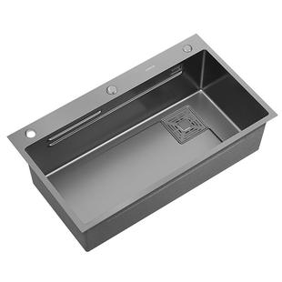 箭牌正品厨房水槽纳米抗压耐磨多功能洗切沥一体不锈钢大单槽菜盆