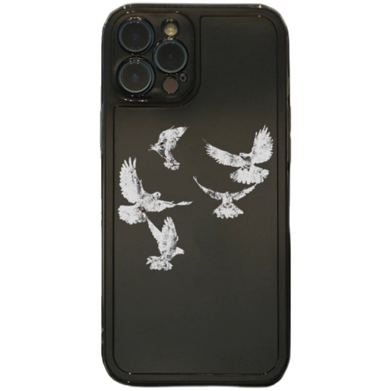 简约鸽子适用苹果13/14手机壳iphone15promax全包12潮男11软xs壳