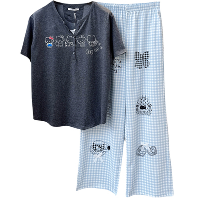 小熊家女款丝光棉卡通KT家居服夏