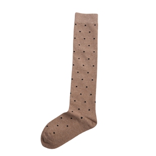 阪织屋女士长筒袜棉质撞色波点提花甜美可爱学院休闲膝下小腿袜