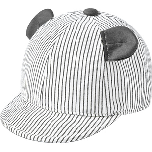 伊米伦宝宝鸭舌帽纯棉春夏新款软帽檐婴儿帽子可调帽围儿童棒球帽