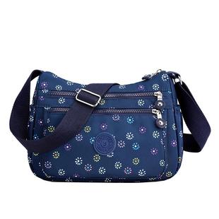 帆布包女士妈妈包单肩斜挎包轻便百搭印花休闲牛津尼龙布包老人包