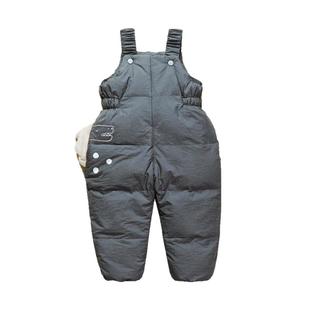 2025儿童羽绒裤男童女童装冬季外穿加厚宝宝保暖背带裤子反季清仓