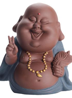 中式陶瓷招财弥勒佛家居装饰摆件