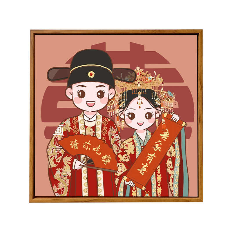 结新婚照片定制DIY数字油画