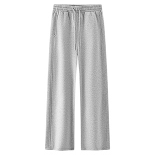 森马休闲裤女冬发热抑菌抓绒抽绳卫裤分割宽松2025新款百搭阔腿裤