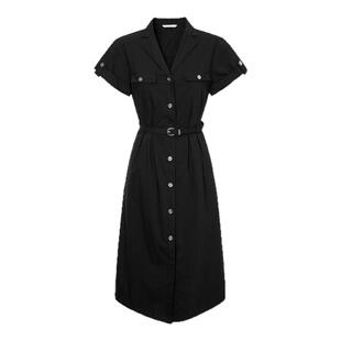 飘蕾法式设计感小个子黑色衬衫连衣裙子夏季新款女装通勤长裙