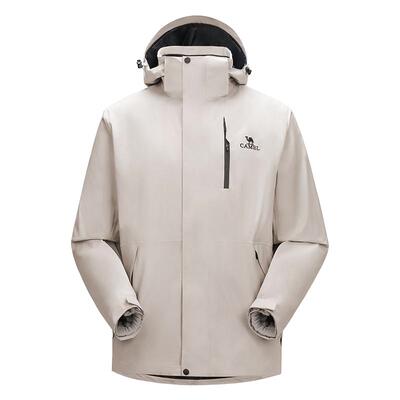 [羽绒版]骆驼3514系列羽绒服冲锋衣女款三合一户外加厚冬季外套男