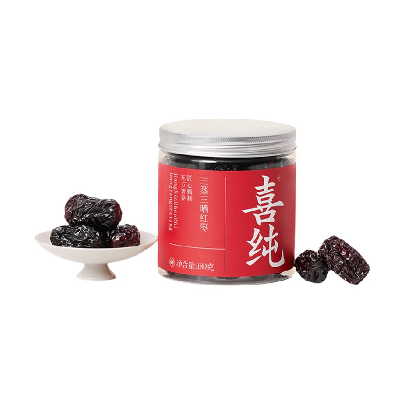 喜纯三蒸三晒红枣