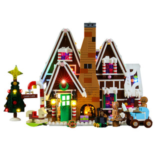 YEABRICKS适用乐高LED灯饰 冬季圣诞系列10267姜饼屋发光配件照明