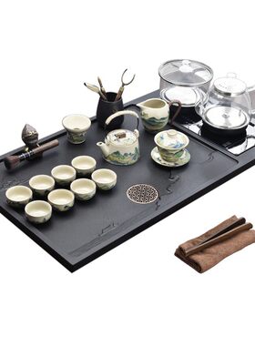 整块石头全自动茶盘茶具套装家用