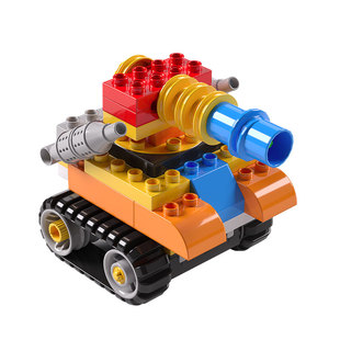 儿童拼装积木大颗粒编程工程车机械组齿轮机器人遥控电动益智玩具