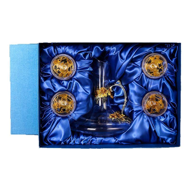 轻奢家用珐琅彩水晶玻璃红酒杯